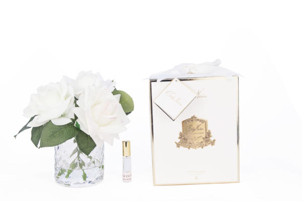 Hcf07 - Herringbone Flower Clear Blush Rose & White Roses With Box