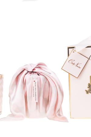 Hcg04 - Herringbone Candle - Pink With Scarf And Pink Box